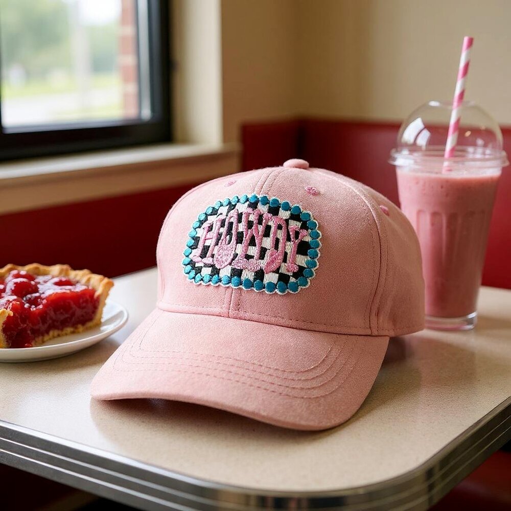 The Howdy Pink Trucker Hat with Turquoise